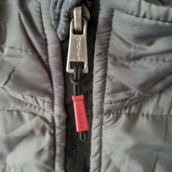 Orvis Classic Collection Mens Quilted Fleece Light Puffer Gray Jacket Large - Picture 3 of 9